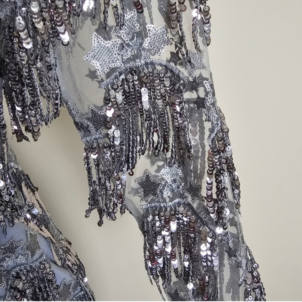 For Love & Lemons - Etoile Sequin Fringe Dress, SZ S, in excellent condition - Picture 10 of 14
